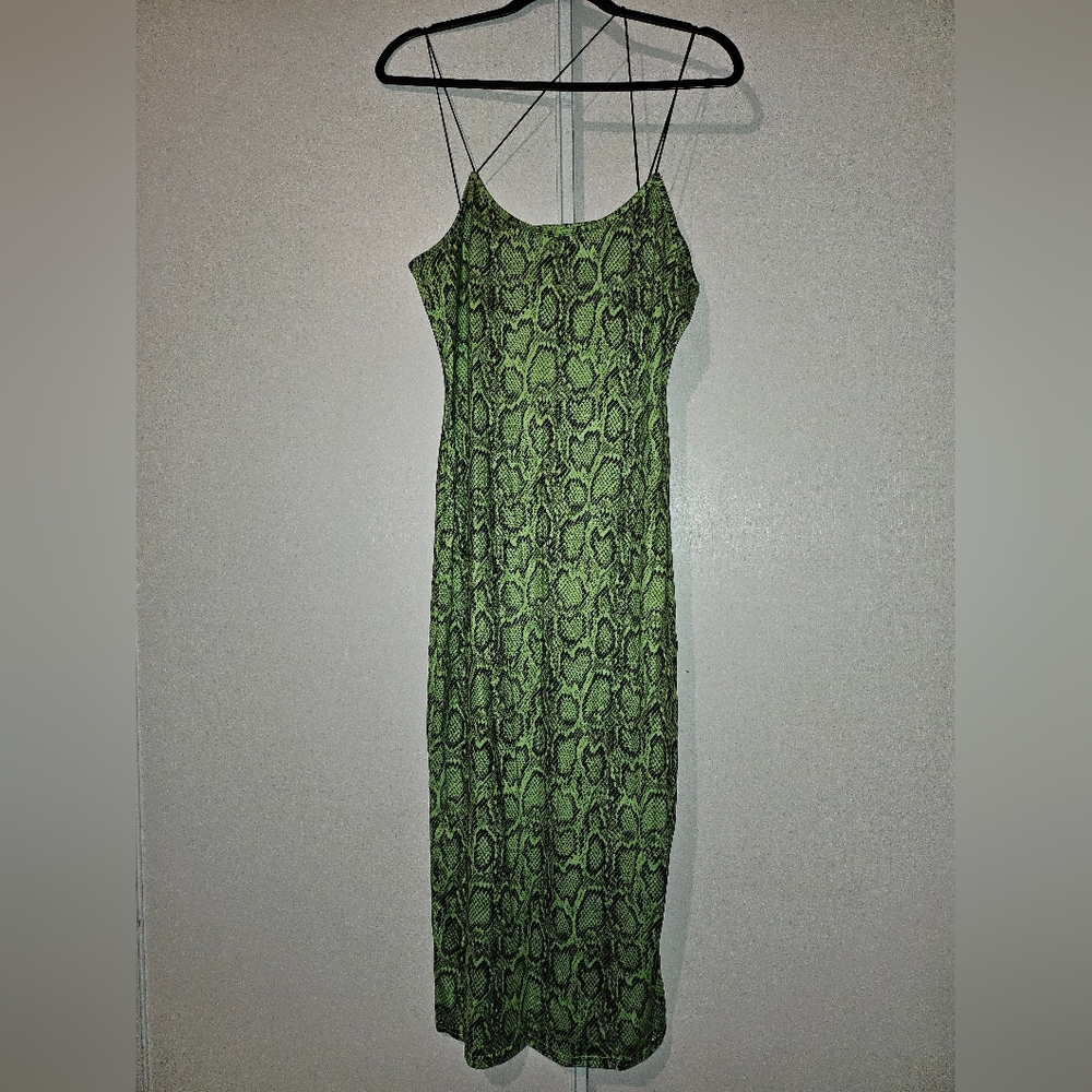 Snake Print Bodycon Midi Dress